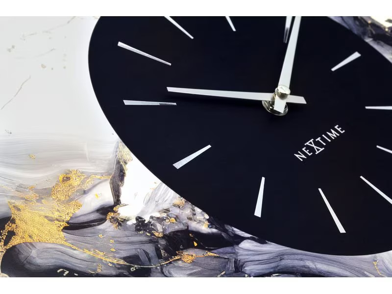 NeXtime Wanduhr Marble Duo Ø 48 cm, Silber