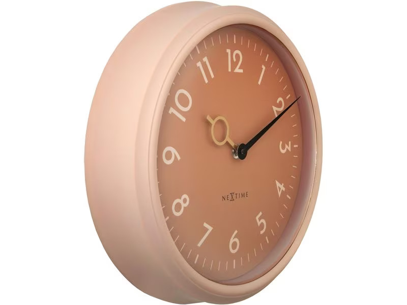 NeXtime Wanduhr Golden Hour Ø 30.5 cm, Pfirsich