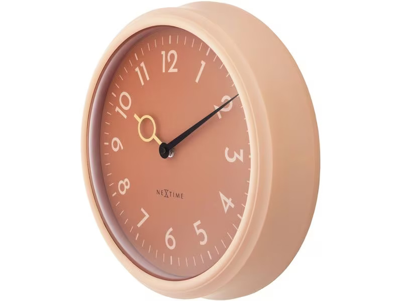NeXtime Wanduhr Golden Hour Ø 30.5 cm, Pfirsich