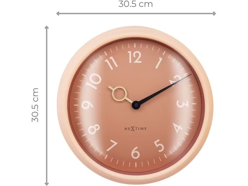 NeXtime Wanduhr Golden Hour Ø 30.5 cm, Pfirsich