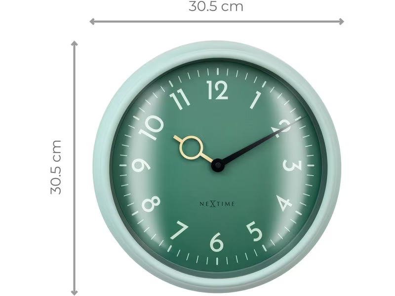 NeXtime Wanduhr Golden Hour Ø 30.5 cm, Blaugrün