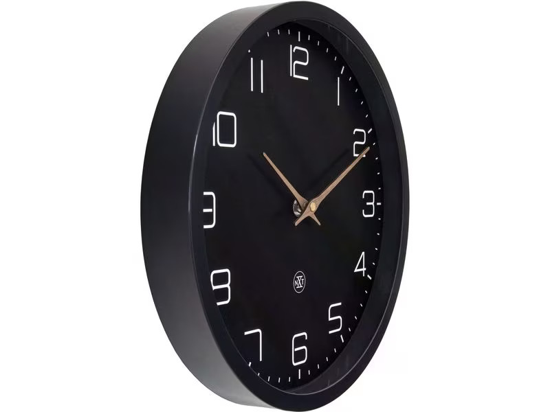NeXtime Wanduhr Eco Ø 30 cm, Schwarz