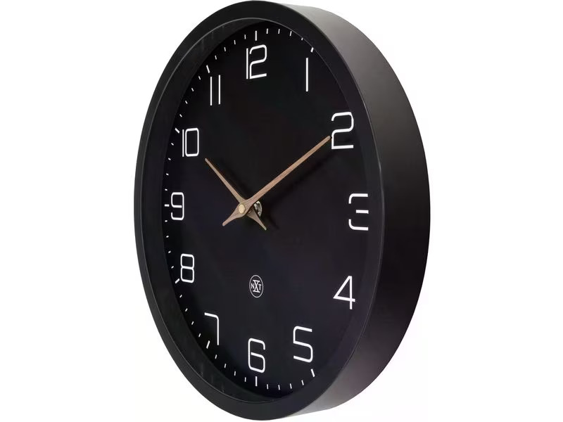 NeXtime Wanduhr Eco Ø 30 cm, Schwarz