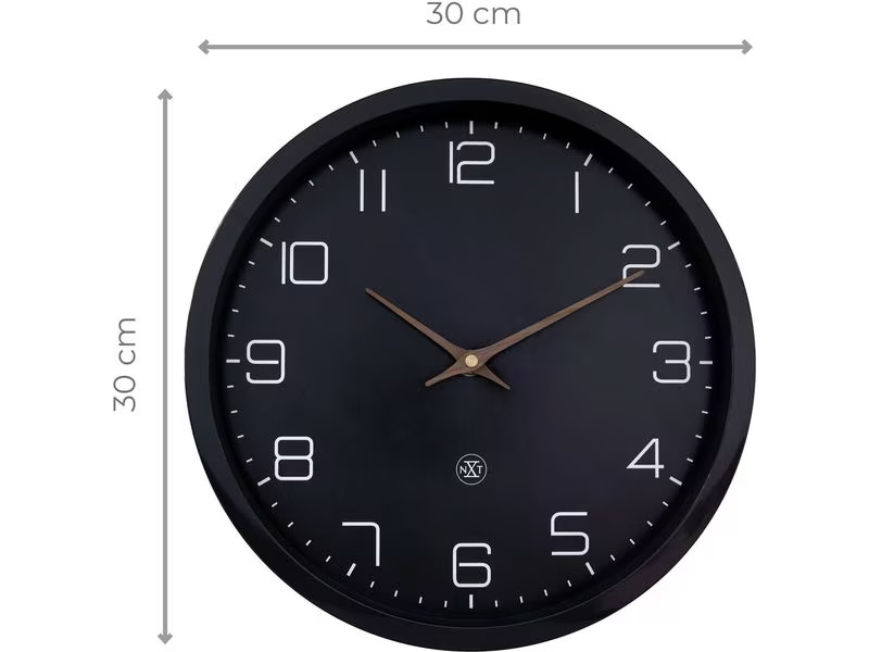 NeXtime Wanduhr Eco Ø 30 cm, Schwarz