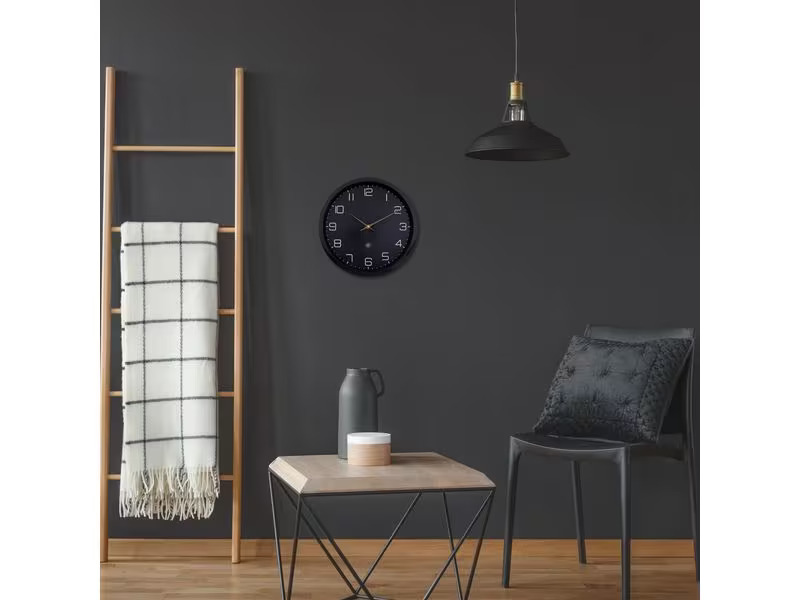 NeXtime Wanduhr Eco Ø 30 cm, Schwarz