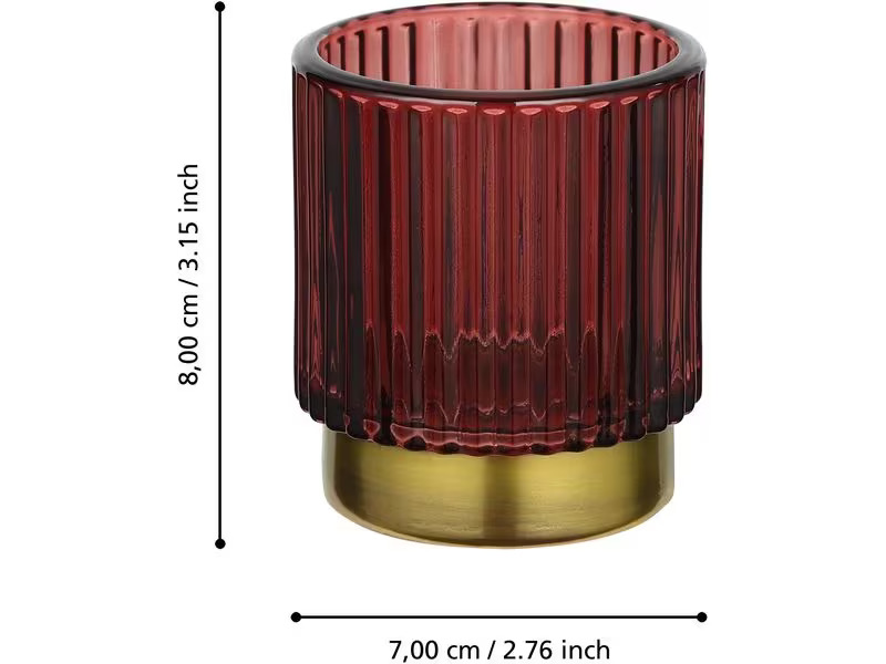 EGLO Leuchten Windlicht Bezamby Gold/Rot