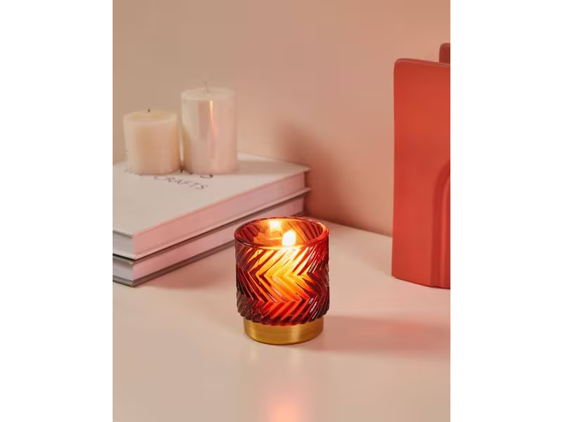 EGLO Leuchten Windlicht Bezamby Dunkelrot/Gold