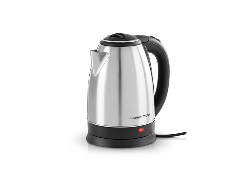 GOURMETmaxx Wasserkocher 1.8 l, Schwarz/Silber