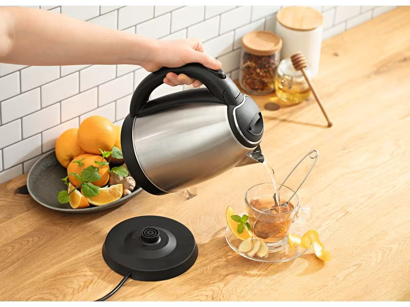 GOURMETmaxx Wasserkocher 1.8 l, Schwarz/Silber