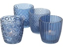 Boltze Windlicht Marilu 4 Stück, 7.5 cm, Blau