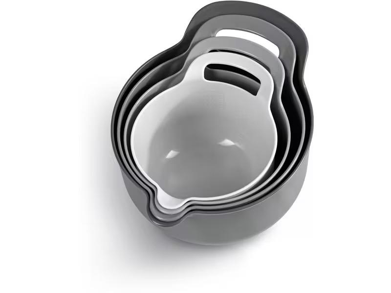 GOURMETmaxx Schüssel 4-teilig, , 4 Stück, Grau/Schwarz/Weiss