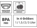 GOURMETmaxx Schüssel 4-teilig, , 4 Stück, Grau/Schwarz/Weiss