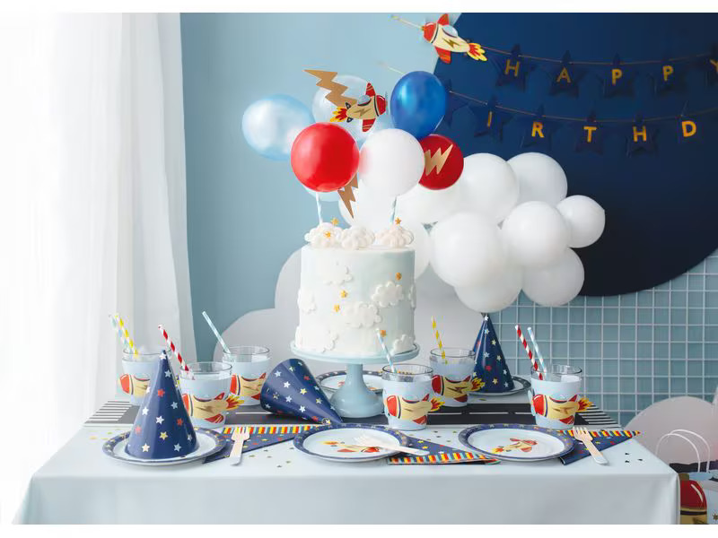 Partydeco Glasmarkierer Flugzeug Mehrfarbig
