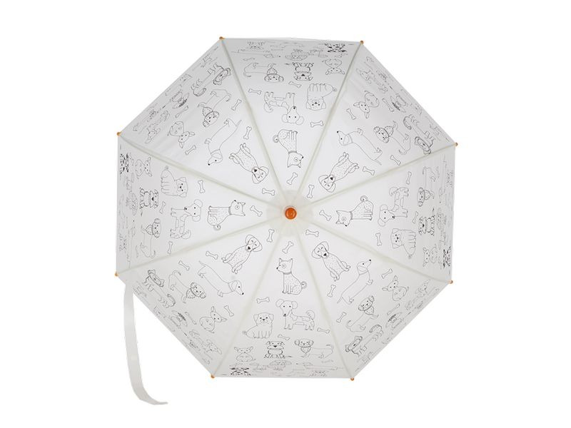 Esschert Design Bastelset Schirm Hunde zum ausmalen Orange/Weiss