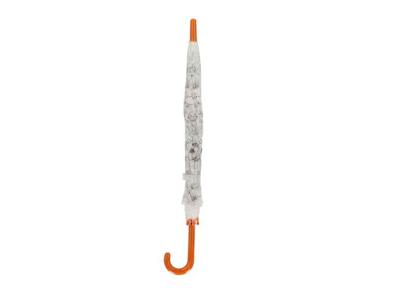Esschert Design Bastelset Schirm Hunde zum ausmalen Orange/Weiss