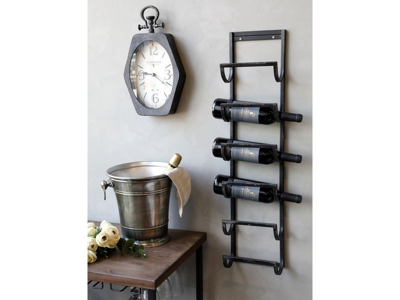 Chic Antique Weinregal Für 6 Flaschen, Schwarz