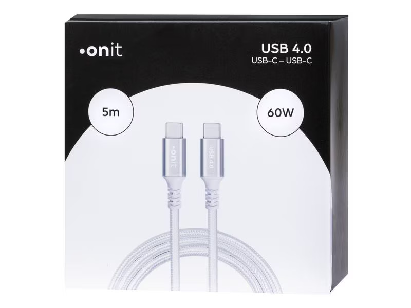 onit USB4-Kabel Pro USB C - USB C 5 m, Weiss
