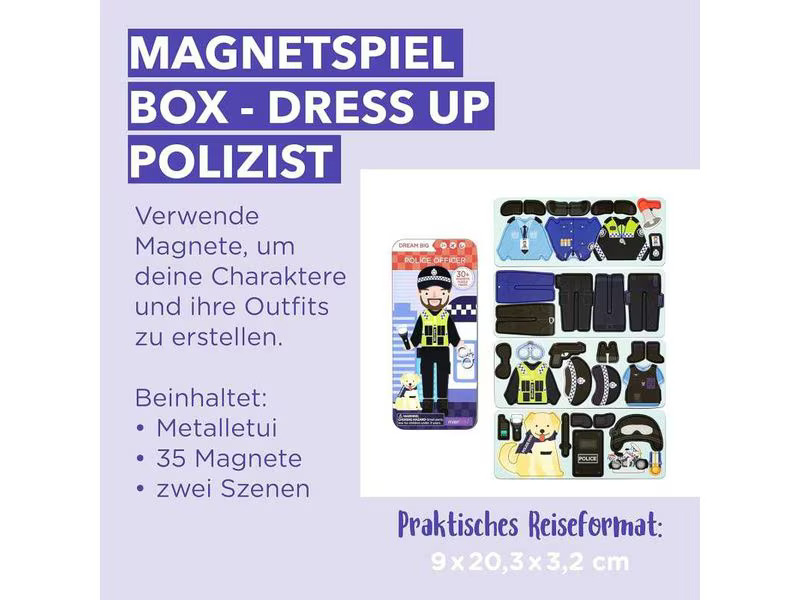 mierEdu Kinderspiel Reise-Magnetspielbox – Polizist
