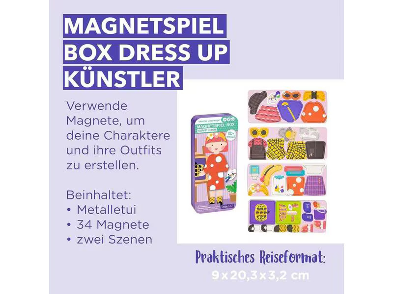 mierEdu Kinderspiel Reise-Magnetspielbox – Künstlerin
