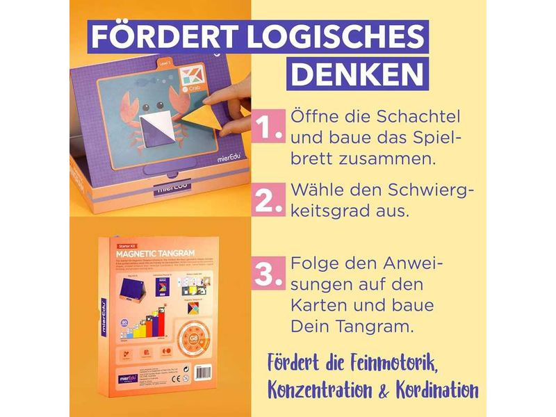 mierEdu Kinderspiel Magnetisches Tangram – Starter Kit