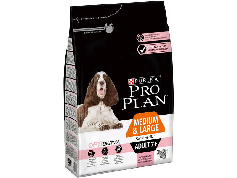 Purina Pro Plan Trockenfutter M/L Adult 7+ Sensitive Skin Lachs, 3 kg