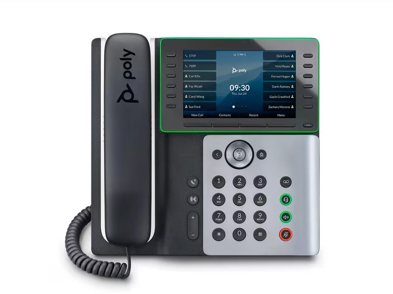 Poly Tischtelefon Edge E550 Grau/Schwarz/Weiss