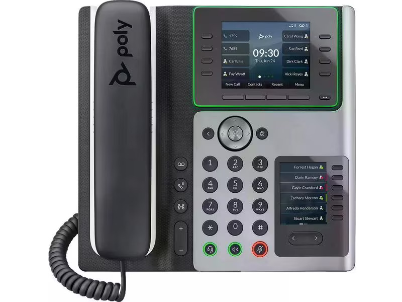 Poly Tischtelefon Edge E450 Grau/Schwarz/Weiss
