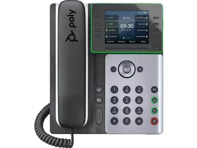 Poly Tischtelefon Edge E350 Grau/Schwarz/Weiss