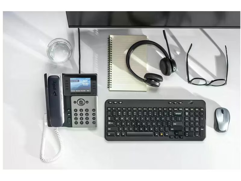 Poly Tischtelefon Edge E350 Grau/Schwarz/Weiss