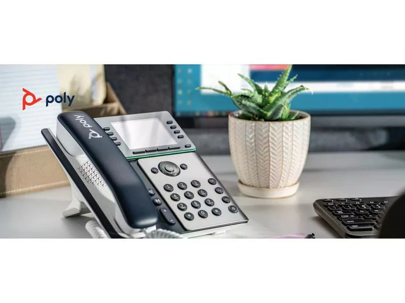 Poly Tischtelefon Edge E350 Grau/Schwarz/Weiss