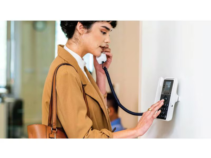 Poly Tischtelefon Edge E100 Schwarz/Weiss