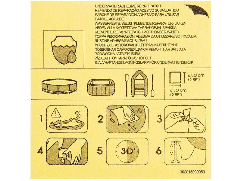 Bestway Wasserfeste Reparaturflicken, 6.5 x 6.5 cm, 10 Stück