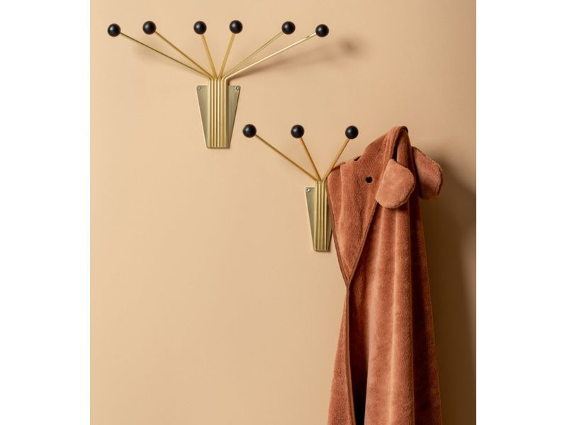present time Wandhaken Neptune Large 6 Haken, Gold/Schwarz
