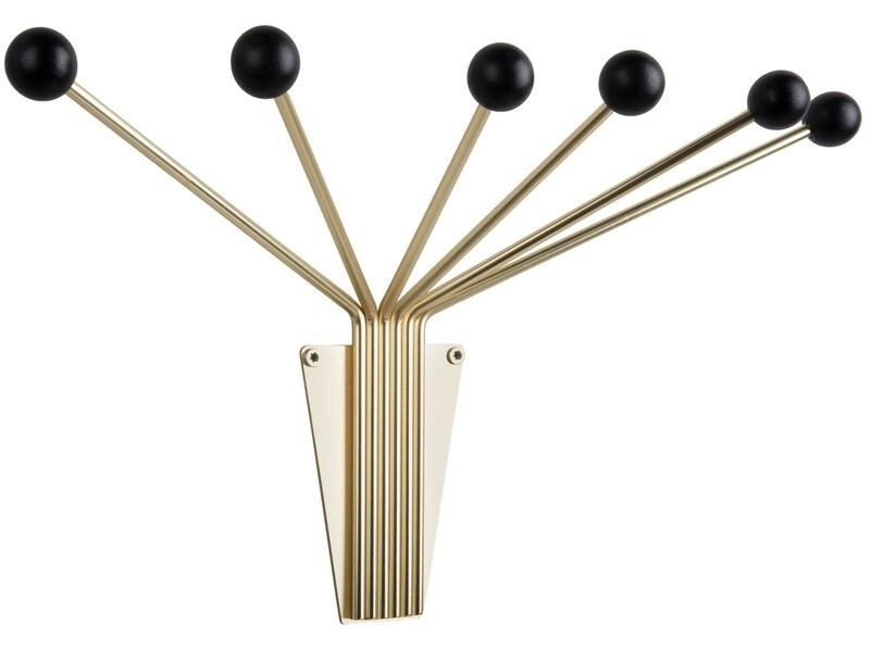 present time Wandhaken Neptune Large 6 Haken, Gold/Schwarz