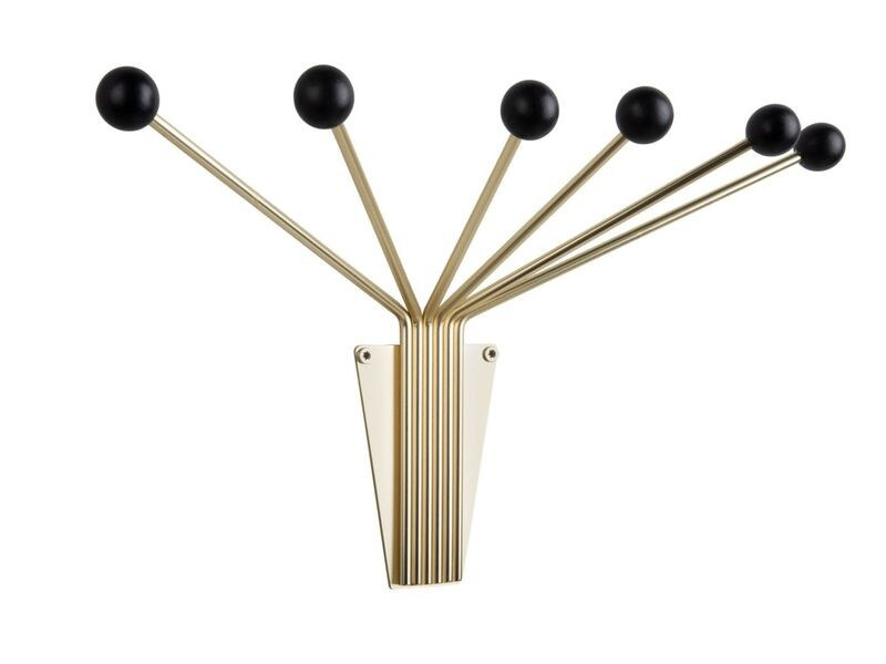 present time Wandhaken Neptune Large 6 Haken, Gold/Schwarz