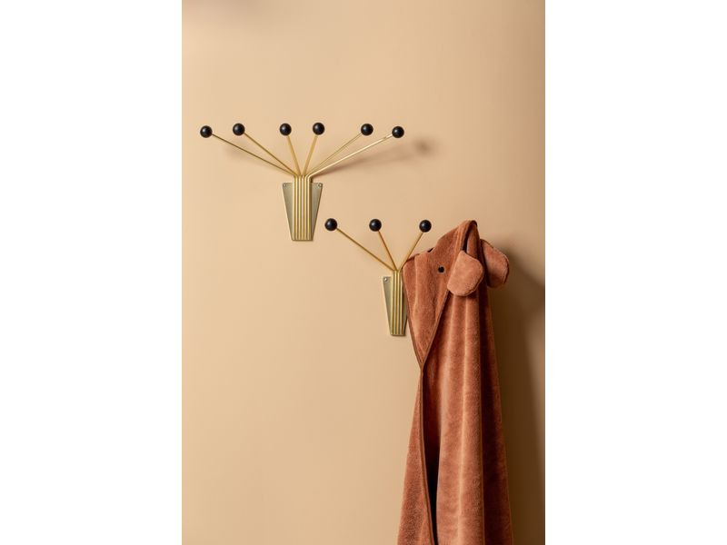 present time Wandhaken Neptune Large 6 Haken, Gold/Schwarz