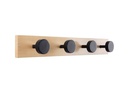 present time Garderobenleiste Knobs Small 4 Haken, Nature