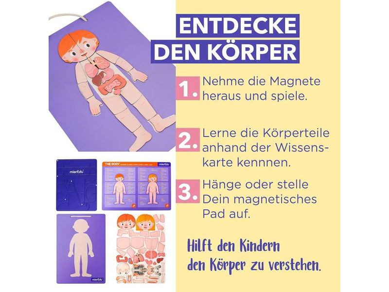 mierEdu Kinderspiel Magnet Pad – Menschliche Anatomie