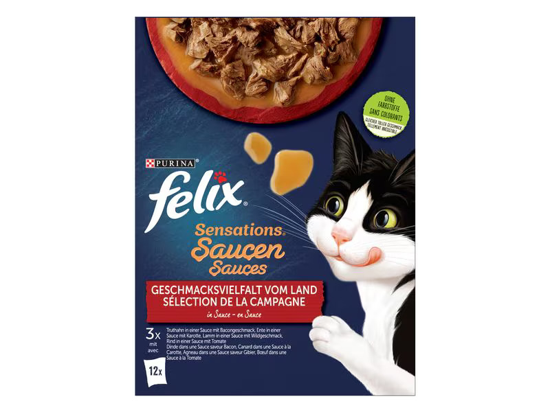 Felix Nassfutter Sensations Fleisch in Sauce, 12 x 85 g