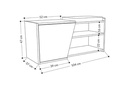 Woody Fashion Schuhschrank  Fiona 104 x 37 x 47 cm, Grau/Nature