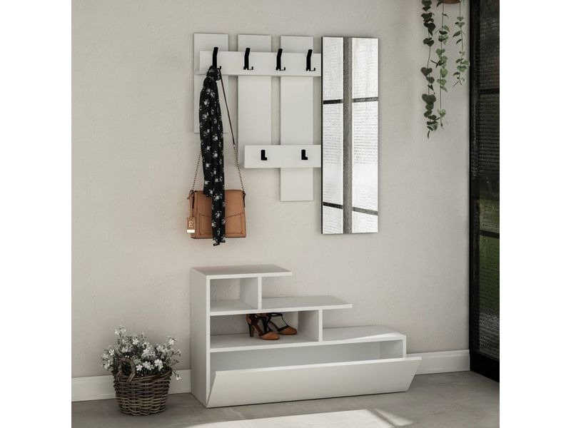 Woody Fashion Garderobenständer Vesty 3-er Set, Weiss