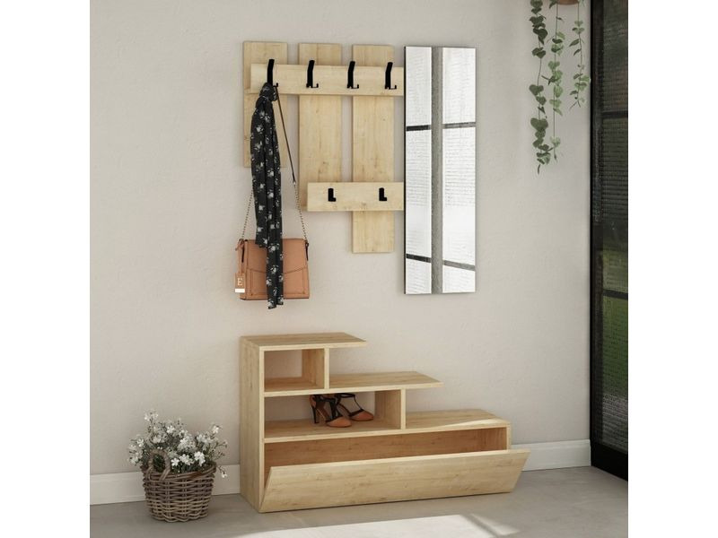 Woody Fashion Garderobenständer Vesty 3-er Set, Nature