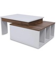 Woody Fashion Couchtisch Kolarado 90 x 37.4 x 60 cm, Nature/Weiss