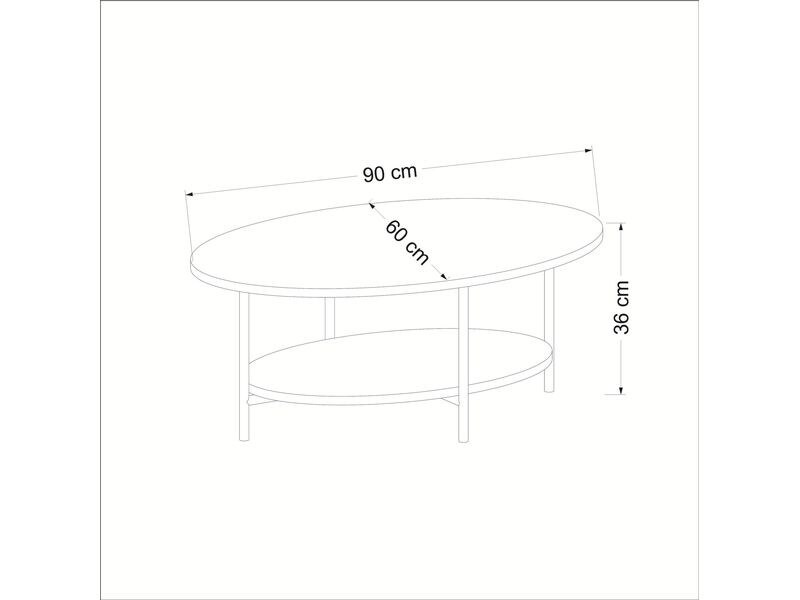 Woody Fashion Couchtisch Elis 90 x 36 x 60 cm, Braun/Weiss