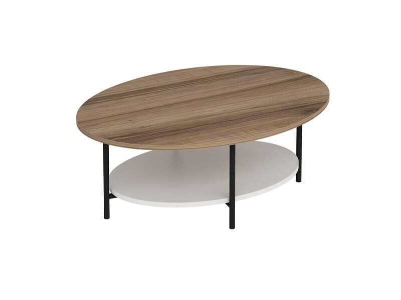 Woody Fashion Couchtisch Elis 90 x 36 x 60 cm, Braun/Weiss