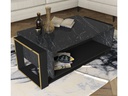 Woody Fashion Couchtisch Bianco 106.4 x 40.4 x 60 cm, Gold/Schwarz