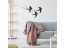 Wallxpert Wanddekoration Schlucken Vogel 42 x 70 cm, Metall