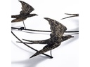 Wallxpert Wanddekoration Schlucken Vogel 42 x 70 cm, Metall