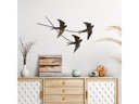 Wallxpert Wanddekoration Schlucken Vogel 42 x 70 cm, Metall