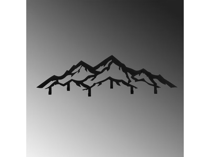 Wallxpert Garderobenleiste 6 Haken, Schwarz